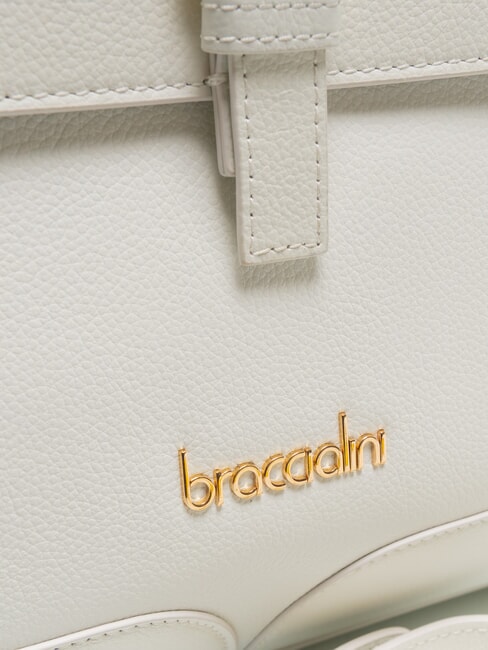 HELLEN Leather briefcase bag with buckle white - Women’s Bags