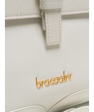 BRACCIALINI HELLEN Leather briefcase bag with buckle white - Women’s Bags - 4