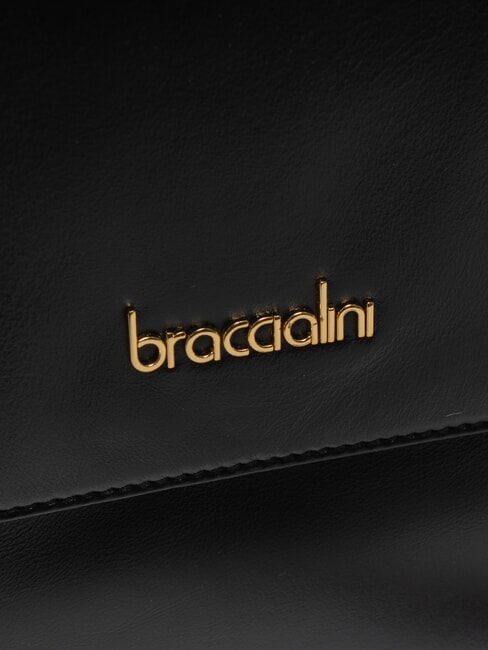 GRETA Leather briefcase bag with shoulder strap black - Women’s Bags