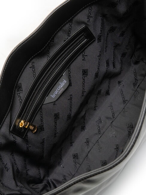 GRETA Leather briefcase bag with shoulder strap black - Women’s Bags