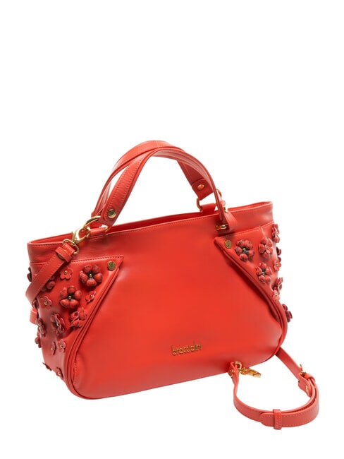 SOFIA Leather handbag with little flowers red - Women&rsquo;s Bags