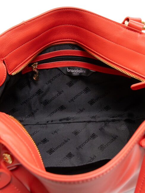 SOFIA Leather handbag with little flowers red - Women&rsquo;s Bags