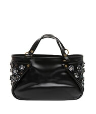 BRACCIALINI SOFIA Leather handbag with little flowers black - Women’s Bags - 3