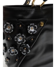 BRACCIALINI SOFIA Leather handbag with little flowers black - Women’s Bags - 4
