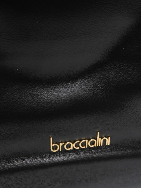 SOFIA Leather handbag with little flowers black - Women’s Bags