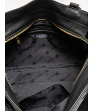 BRACCIALINI SOFIA Leather handbag with little flowers black - Women’s Bags - 6