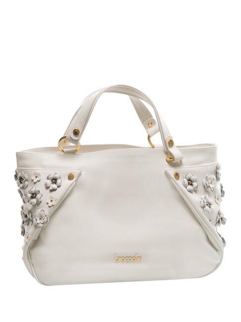 SOFIA Leather handbag with little flowers white - Women&rsquo;s Bags