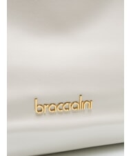 BRACCIALINI SOFIA Leather handbag with little flowers white - Women&rsquo;s Bags - 3