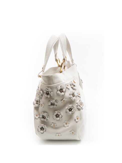 SOFIA Leather handbag with little flowers white - Women&rsquo;s Bags