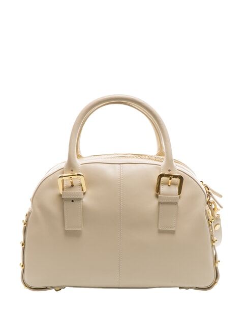 NORA Leather satchel bag with buckles beige - Women’s Bags
