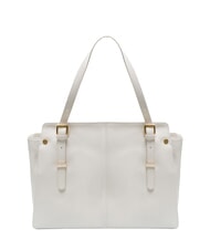 BRACCIALINI GRETA Leather shopping bag with buckles white - Women’s Bags - 3