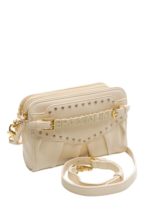 GISELLE Shoulder bag with logo and studs beige - Women’s Bags