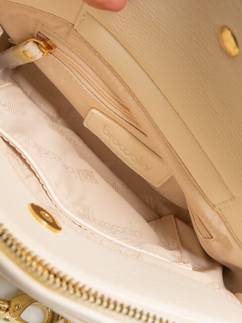 GISELLE Shoulder bag with logo and studs beige - Women’s Bags