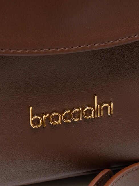 SOFIA Leather Handbag with Flower brown - Women’s Bags