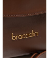 BRACCIALINI SOFIA Leather Handbag with Flower brown - Women’s Bags - 3