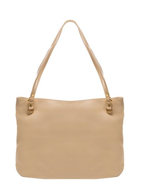 NAOMI Leather shoulder bag with chain beige - Women’s Bags