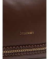 BRACCIALINI NAOMI Leather shoulder bag with chain brown - Women’s Bags - 3