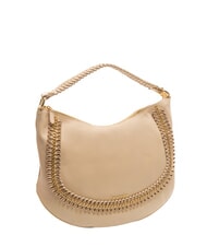 BRACCIALINI NAOMI Leather hobo bag with chain beige - Women’s Bags - 2