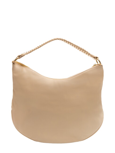 NAOMI Leather hobo bag with chain beige - Women’s Bags