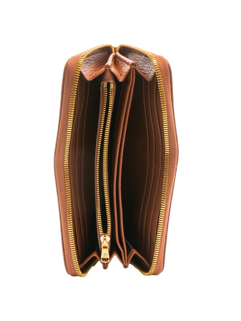 BASIC Large zip around leather wallet brown - Women’s Wallets