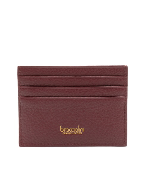 BASIC Leather credit card holder burgundy - Women’s Wallets