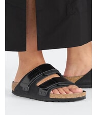 BIRKENSTOCK UJI Leather slipper sandal black - Women’s shoes - 8