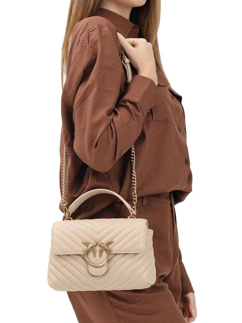 LOVE LADY PUFF Mini hand bag, with shoulder strap beige-smoky gray-antique gold - Women&rsquo;s Bags