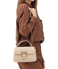 PINKO LOVE LADY PUFF Mini hand bag, with shoulder strap beige-smoky gray-antique gold - Women&rsquo;s Bags - 5