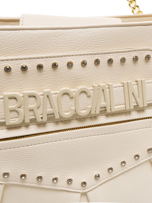 GISELLE Shoulder bag with metal logo beige - Women&rsquo;s Bags