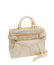 BRACCIALINI GISELLE Tote bag with metal logo beige - Women’s Bags - 2
