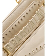 BRACCIALINI GISELLE Tote bag with metal logo beige - Women’s Bags - 3