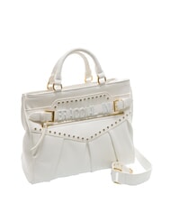 BRACCIALINI GISELLE Tote bag with metal logo white - Women’s Bags - 2