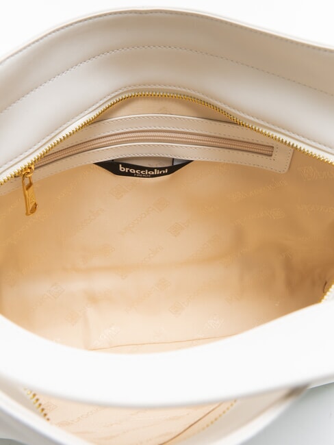 GRETA Leather satchel bag white - Women’s Bags