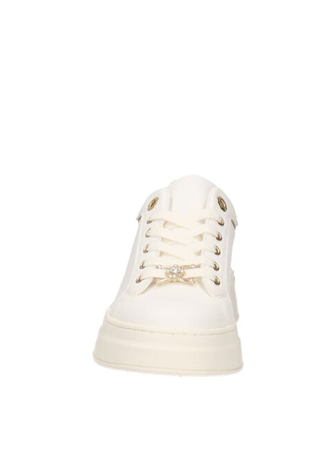 GEO JUNIOR Sneakers with jewel laces White / Geo Beige - Women’s shoes