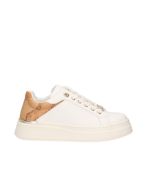GEO JUNIOR Sneakers with jewel laces White / Geo Beige - Women’s shoes