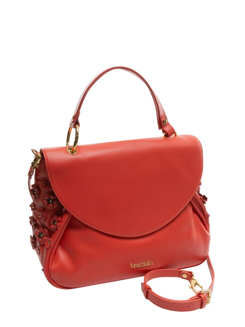 SOFIA Leather handbag with little flowers red - Women&rsquo;s Bags