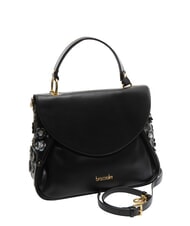 BRACCIALINI SOFIA Leather handbag with little flowers black - Women’s Bags - 2