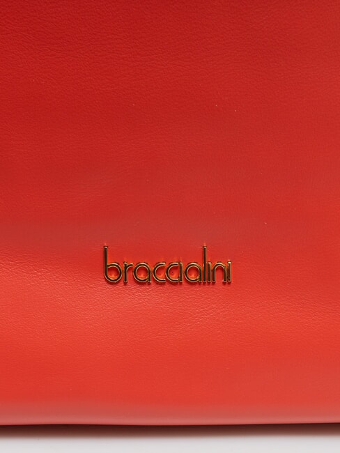 SOFIA Leather shoulder bag with little flowers red - Women&rsquo;s Bags