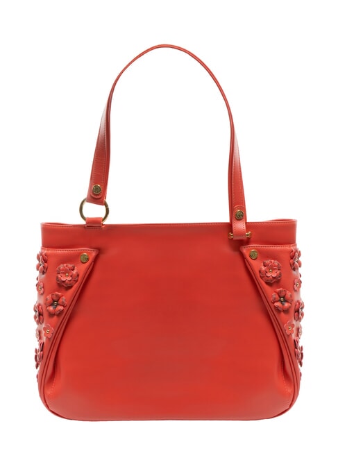 SOFIA Leather shoulder bag with little flowers red - Women&rsquo;s Bags