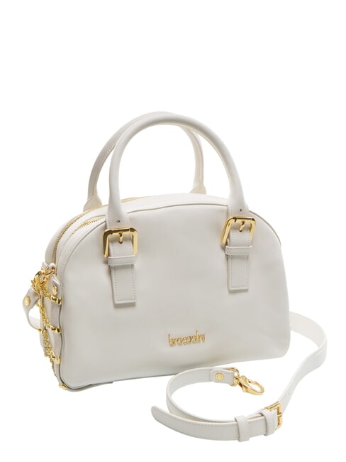 NORA Leather satchel bag with buckles white - Women&rsquo;s Bags