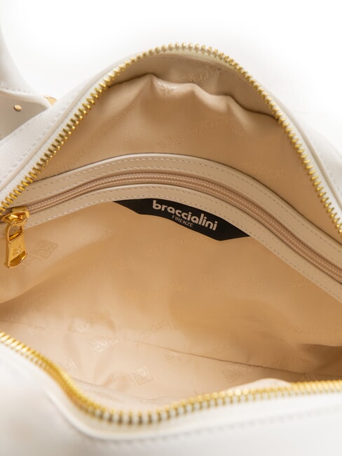 NORA Leather satchel bag with buckles white - Women&rsquo;s Bags