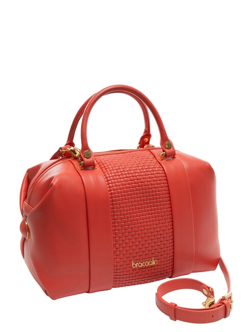 NAOMI Leather woven trunk bag red - Women’s Bags