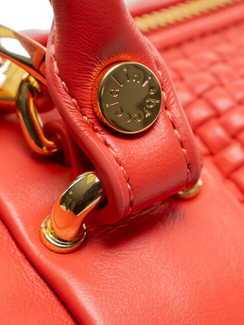 NAOMI Leather woven trunk bag red - Women’s Bags