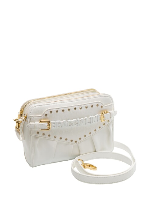 GISELLE Shoulder bag with logo and studs white - Women’s Bags