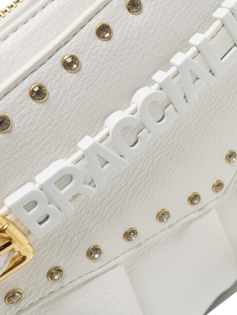 GISELLE Shoulder bag with logo and studs white - Women’s Bags