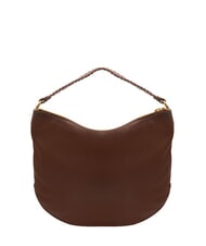 BRACCIALINI NAOMI Leather hobo bag with chain brown - Women’s Bags - 4