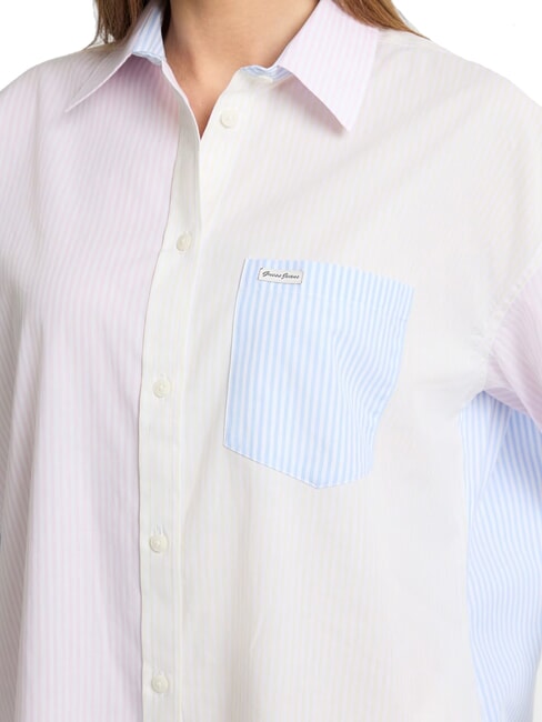 LS OVERSIVE POCKETS Loose striped shirt striped multi-colored - Shirts