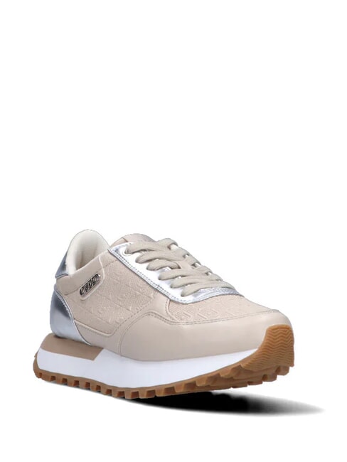 EVELYN 915 Sneakers with logo inserts beige/silver - Women’s shoes