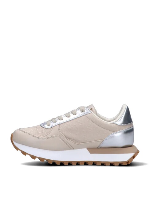 EVELYN 915 Sneakers with logo inserts beige/silver - Women’s shoes