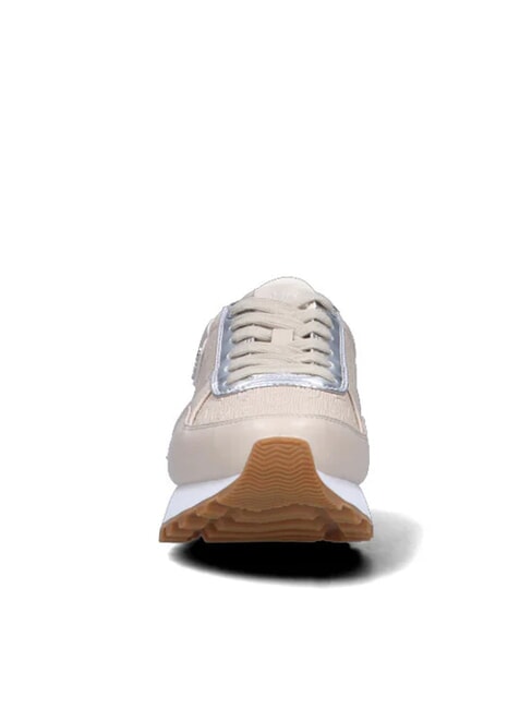 EVELYN 915 Sneakers with logo inserts beige/silver - Women’s shoes
